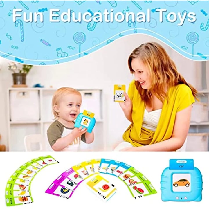 Actual product image Activity Board Talking Flash Cards Early Learning Toy Preschool Learning Reading Machine Interactive Gift (English)