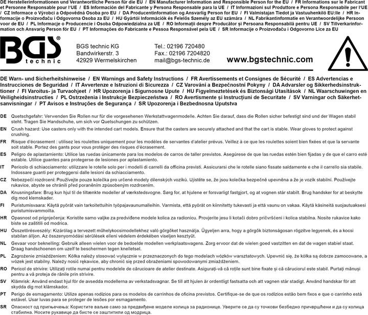 Produktbild BGS Bockrolle für Werkstattwagen Art. 4111, 4113, 4114