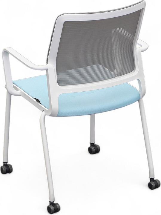 Produktbild Sitag 4-Fuss Stühle SitagXilium Mesh Blau mit Fixarmlehnen, Neu (48 cm)