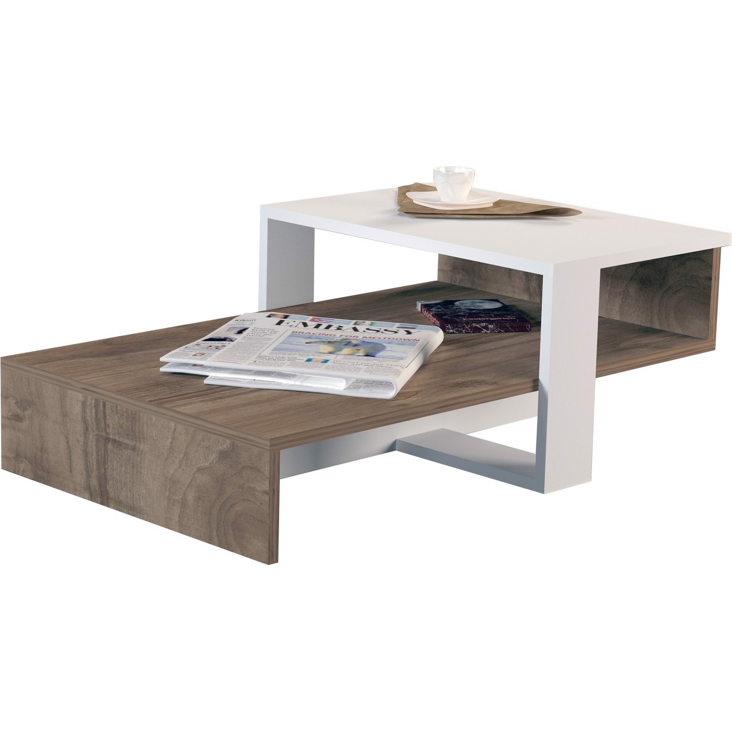 Kalune Design, Couchtisch + Beistelltisch, Coline (80 x 32.5 x 43.5 cm)