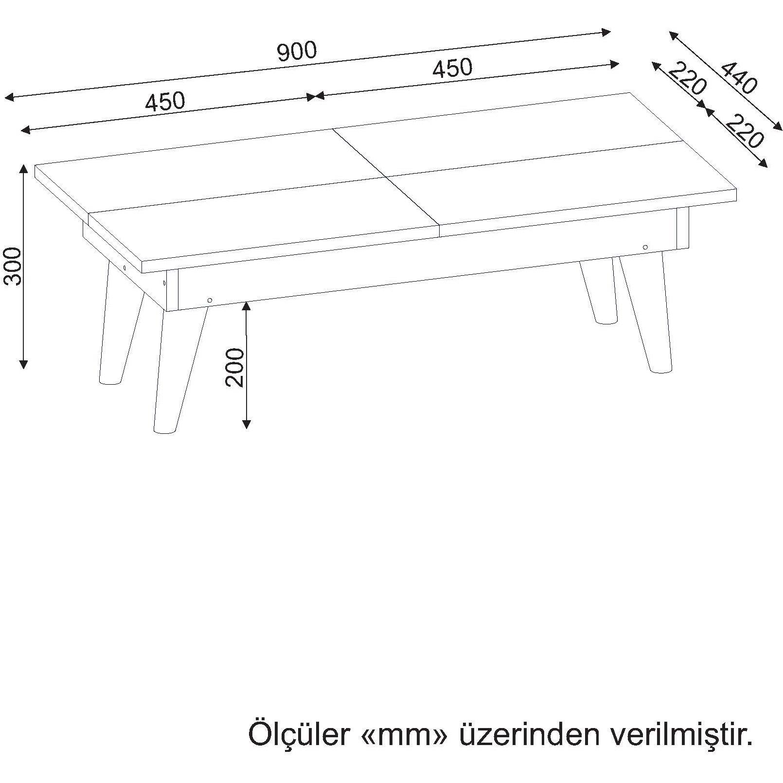 Thumbnail - Kalune Design, Couchtisch + Beistelltisch, Iyla (90 x 44 x 30 cm)