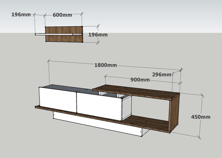 Immagine prodotto Kalune Design Aziel (180 x 29,6 x 45 cm)