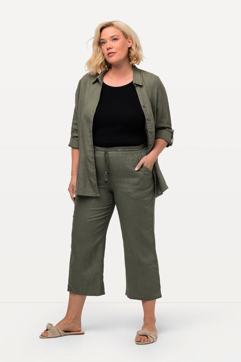 Produktbild Ulla Popken 7/8-Leinenhose, elastischer Bund, natürlich kühl (56)