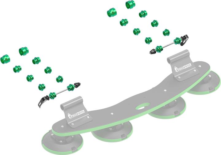 TreeFrog Fahrrad Achsen-Adapter für Dachträger mit Saugnäpfen