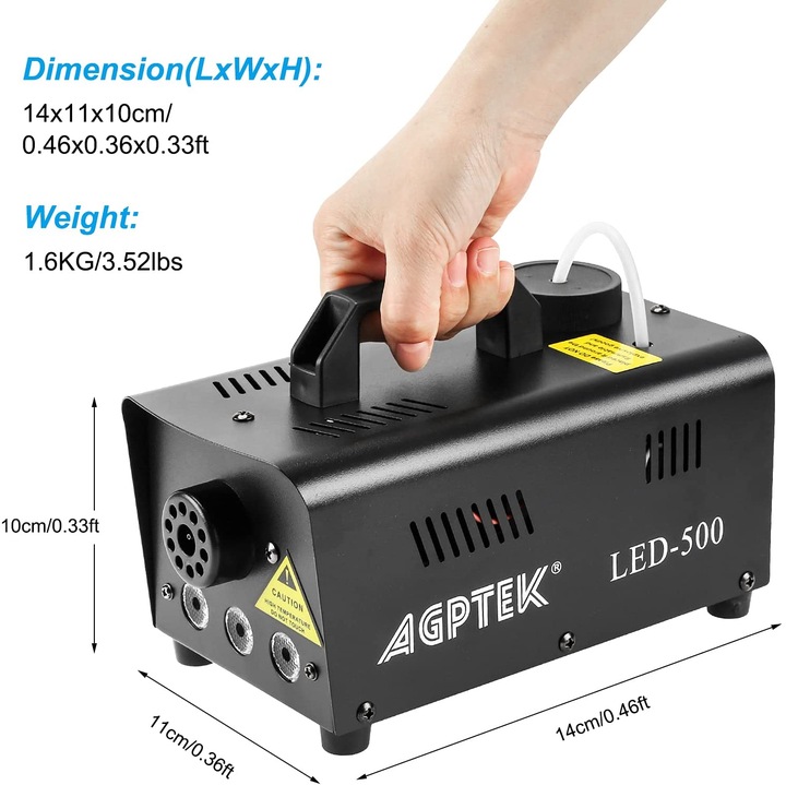 Produktbild Agptek Nebelmaschine 500W, tragbar