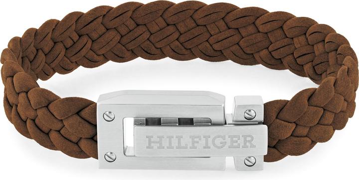 Produktbild Tommy Hilfiger Flat Braided Leather Armband (19 cm, Edelstahl, Leder)