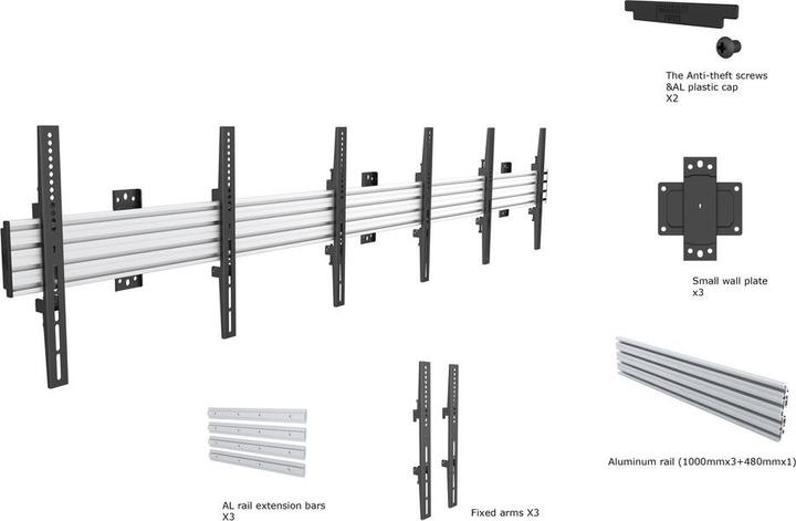 Produktbild Multibrackets M Wallmount Pro MBW3U Fixed Silver