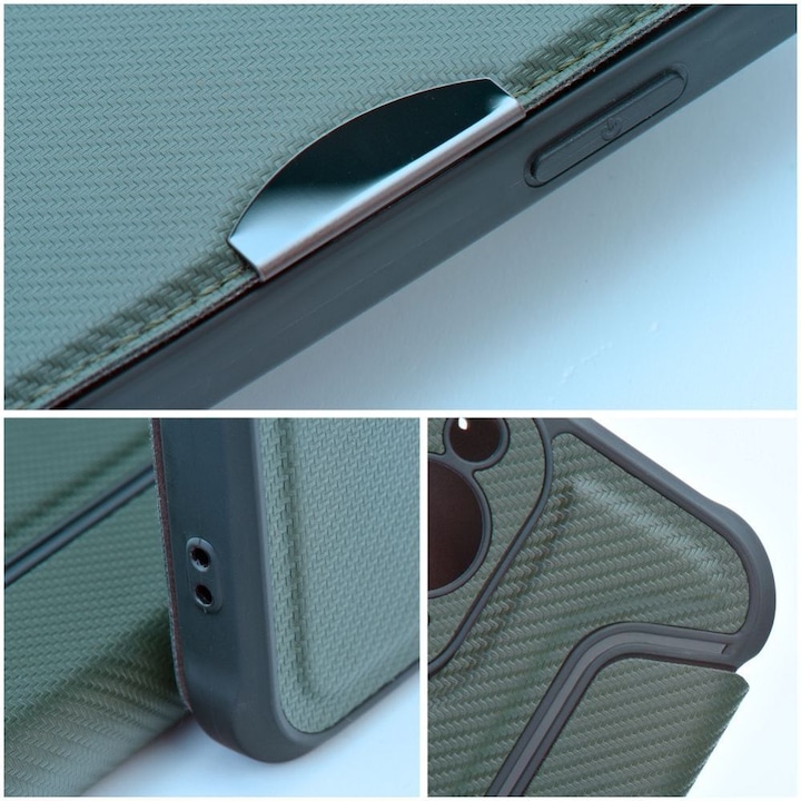 Produktbild OEM Buchtasche RAZOR Book für SAMSUNG S22 Ultra dunkelgrün (Samsung Galaxy S22 Ultra)