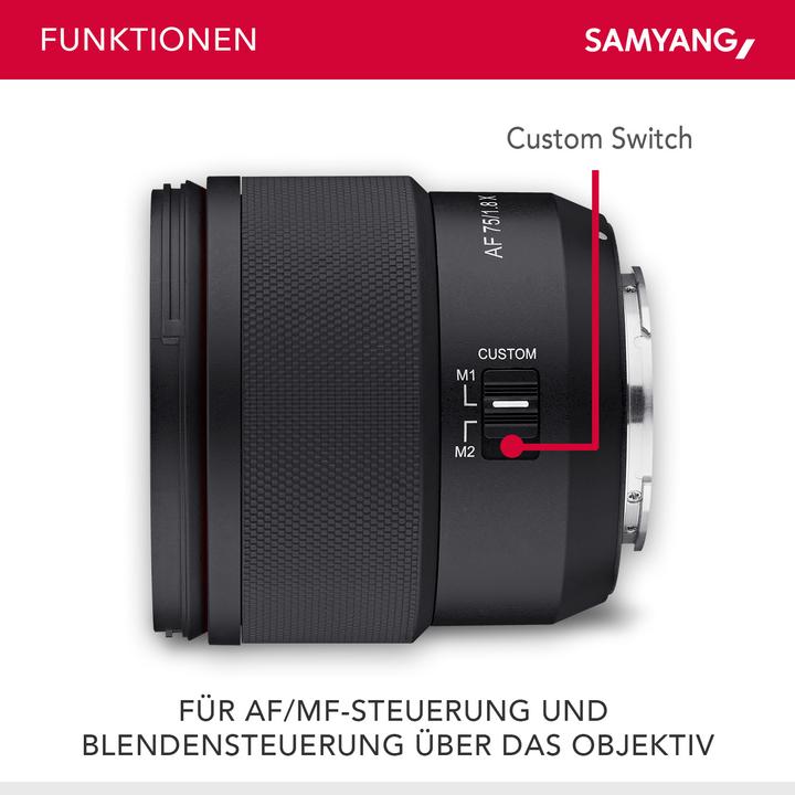 Produktbild Samyang AF 75mm F1,8 Fuji X (Fujifilm X, APS-C / DX)