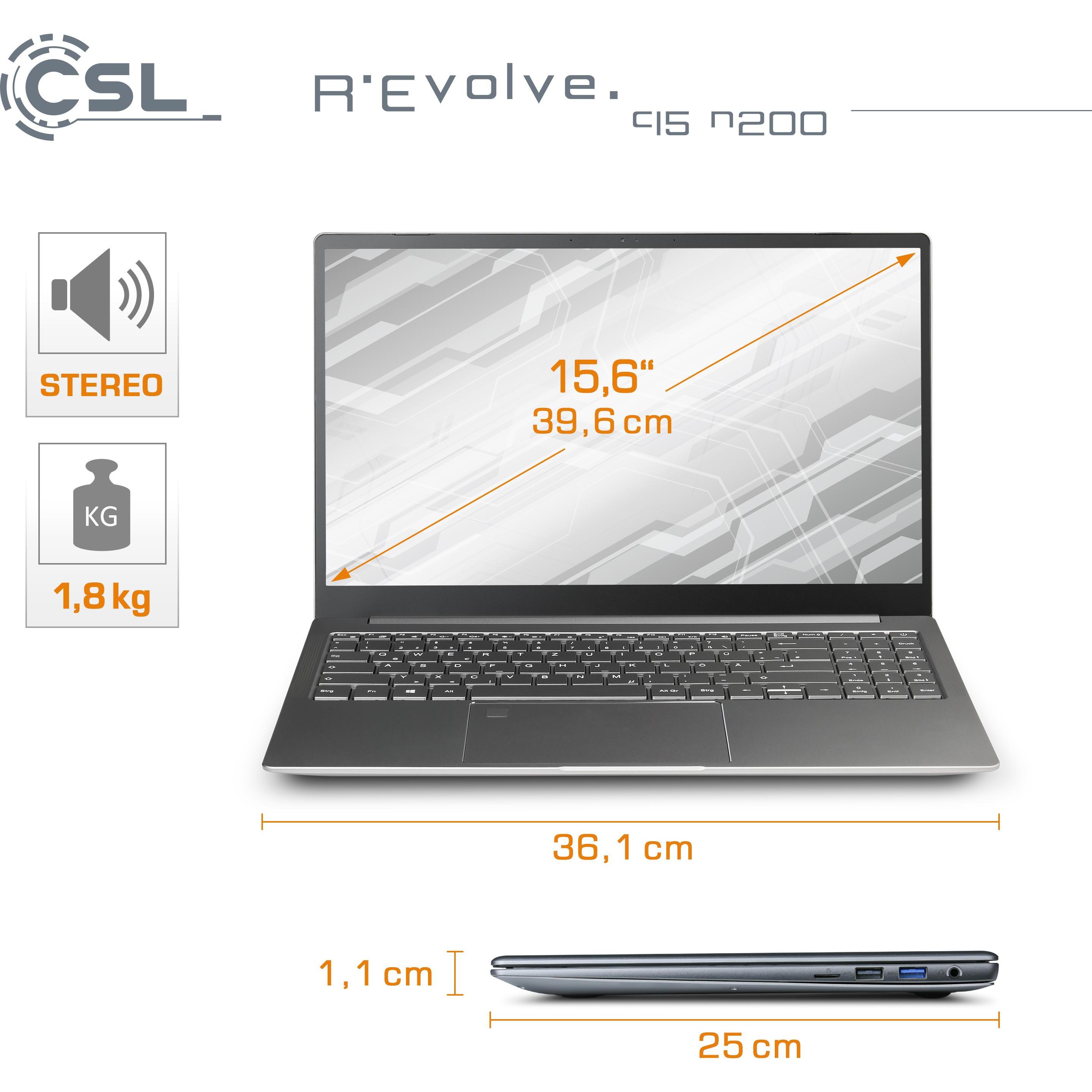 Thumbnail - CSL Notebook R'Evolve C15 v3 8GB 500GB Windows 11 Pro (15.60", 8 GB, 500 GB, DE), Notebook, Grau