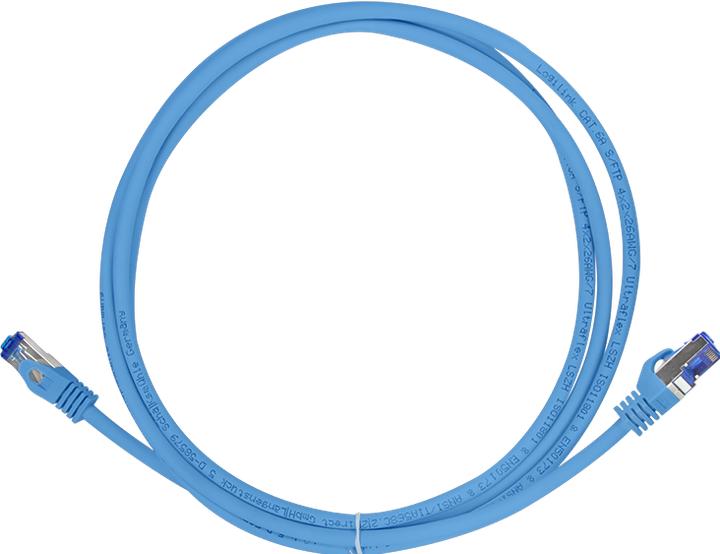 Actual product image LogiLink Patch cord Ultraflex, Cat.6A, S/FTP, 15 m, blue withCat.7 raw cable, extra flexible & soft cable m (S/FTP, CAT6a, 15 m)