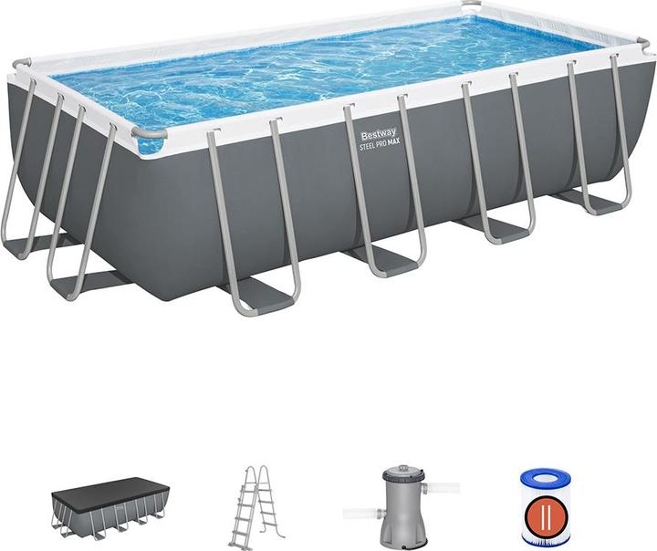Produktbild Bestway Steel Pro MAX Frame Pool Komplet t-Set mit Filterpumpe 488 x 244 x 122 cm (488 x 244 x 122 cm)