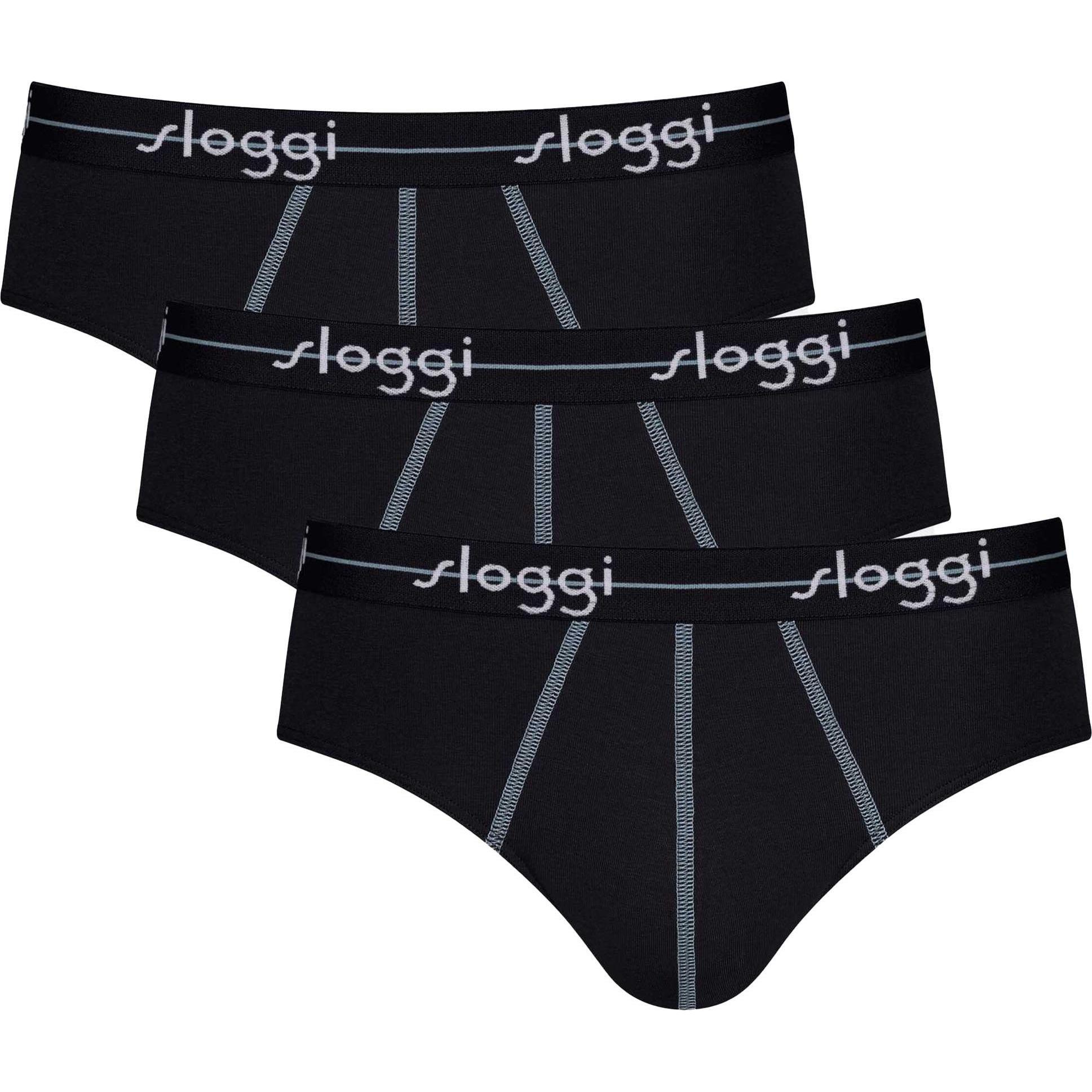Sloggi, Herren, Unterhosen, Slip Casual Figurbetont, Schwarz, (XXL, 3er Pack)