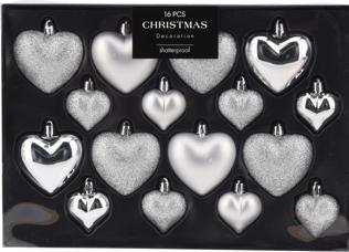 Cuore natalizio 8X65/8X45 Mm argento