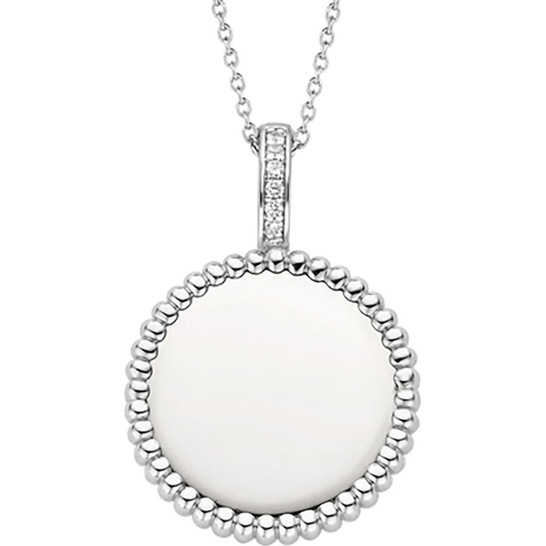 Ti Sento Milano, Halsschmuck, Kette mit Anhänger Zirkonia 6798SI, (925er Silber, 45 cm)