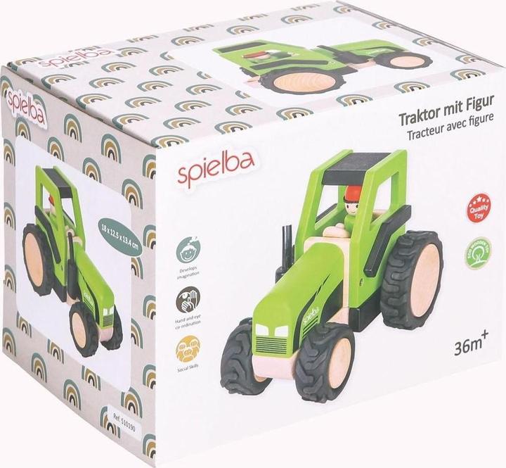 Actual product image Spielba Tractor with figure 100% FSC