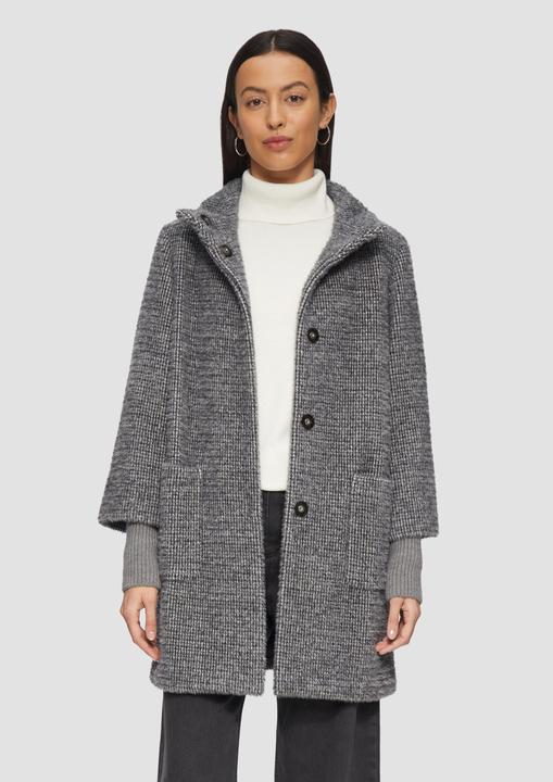 Produktbild S.Oliver Outdoor-Mantel Flauschiger Mantel mit Strickbündchen am Ärmel (34)