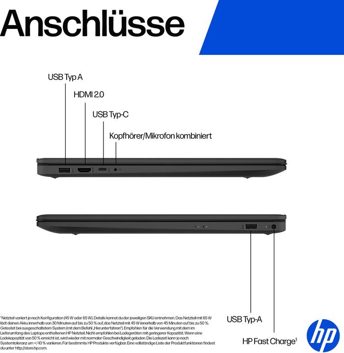 Immagine prodotto HP Laptop 17-cp3077ng (17.30", 1000 GB, 16 GB, Germania)