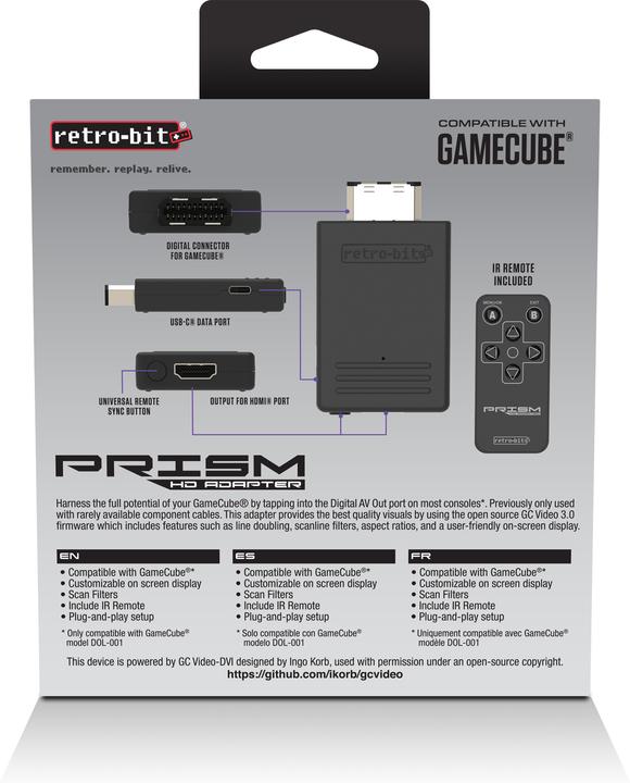 Produktbild retro-bit Prism HD Adapter for Gamecube - Zubehör - Nintendo GAMECUBE