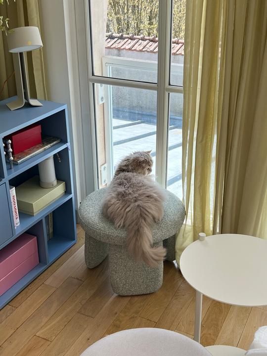 Image du produit Hübsch Rocco Pouffe Vert clair