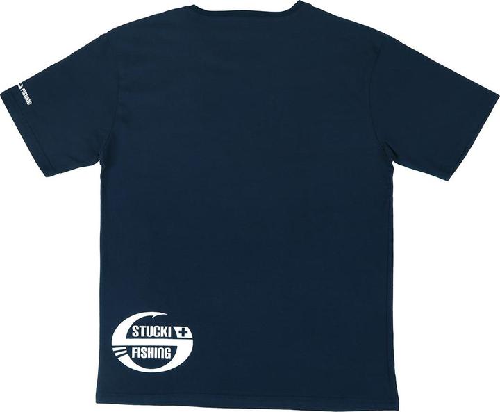 Actual product image Stucki Fishing Because Fanatics T-Shirt Blau (XL)