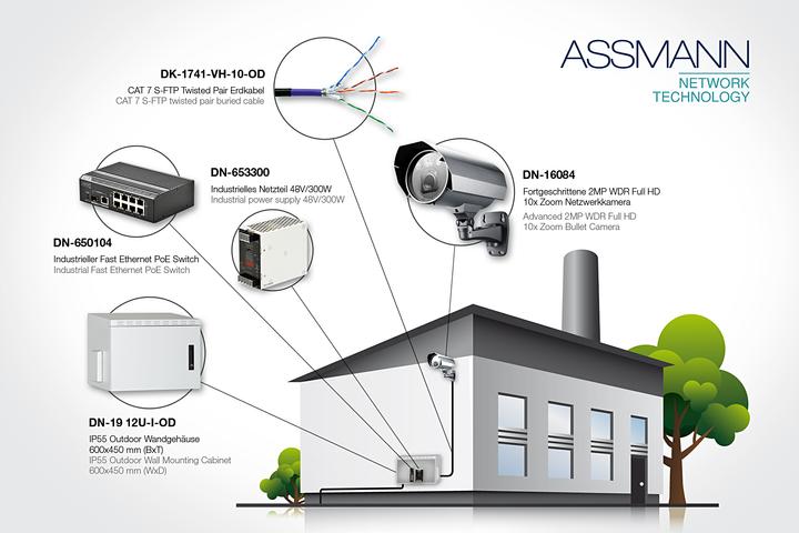 Produktbild Digitus DN-19 12U-I-OD IP55 Outdoor Wandgehäuse - 600x450 mm (BxT) grau (12 HE, 19 Zoll Rack)