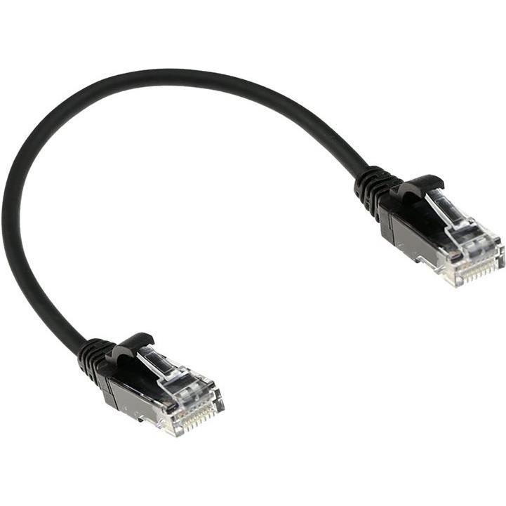 ACT Nero 2 metri LSZH U/UTP CAT6 datacenter slimline cavo patch snagless con connettori RJ45 (U/UTP, CAT6, 2 m), Cavo di rete