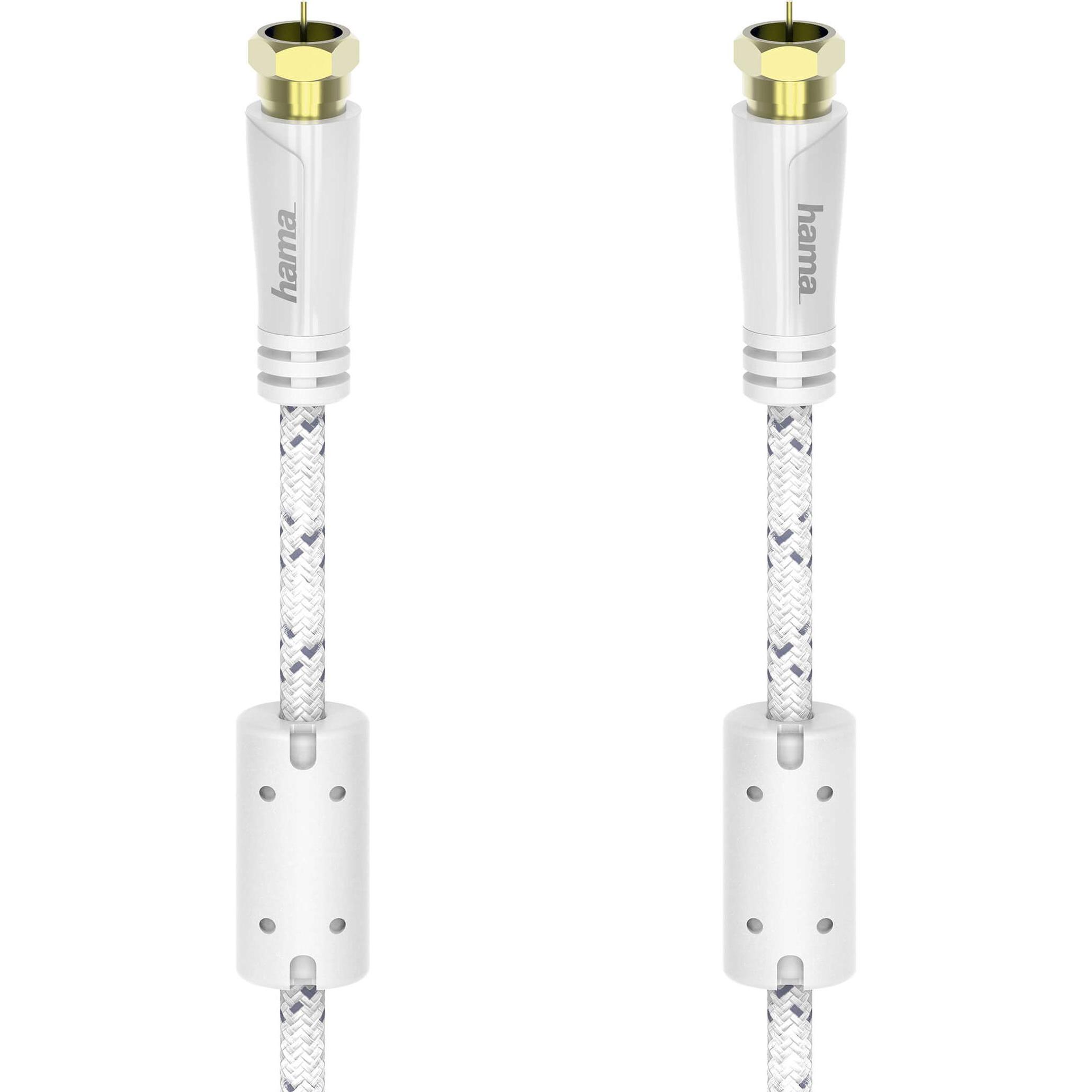 Hama Cavo antenna SAT 120dB F-stik 5,0m Hvid PC (120 dB, Cavi SAT), Cavo antenna