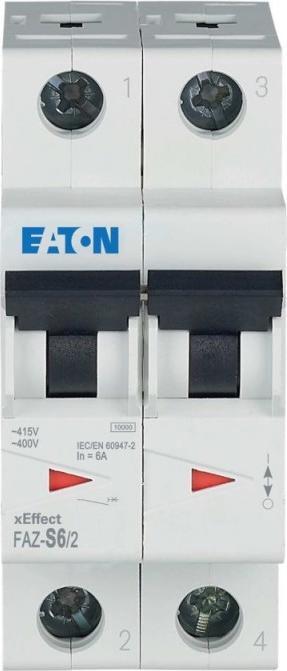 Actual product image Eaton Automatic circuit breaker 2-pole 6A