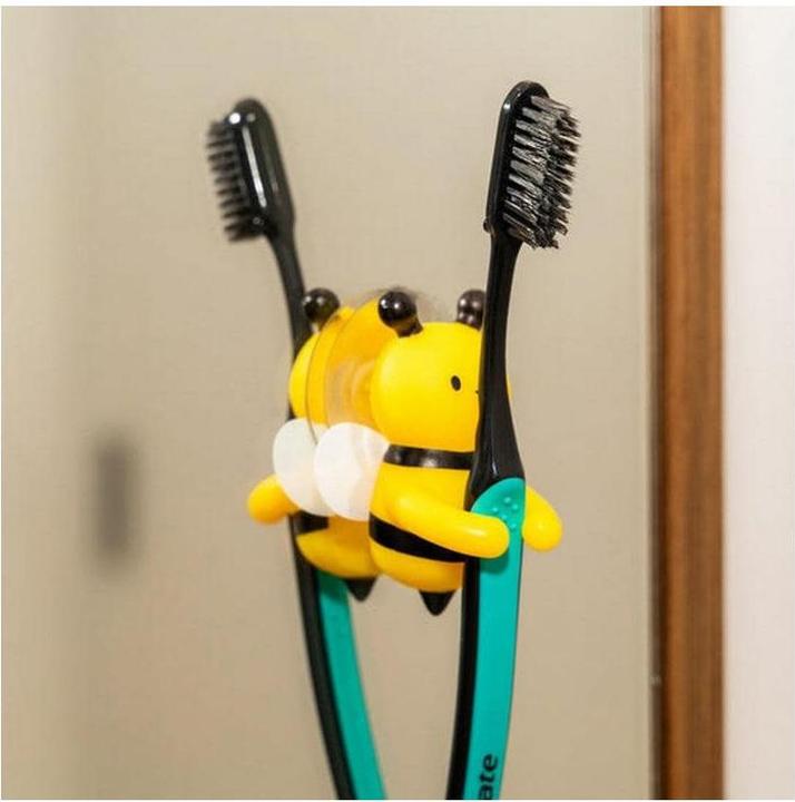 Produktbild Kikkerland - Bumble Bee Toothbrush Holder - 5.5 cm x 6.75 cm x 3.25 cm (Zahnbürstenhalter)