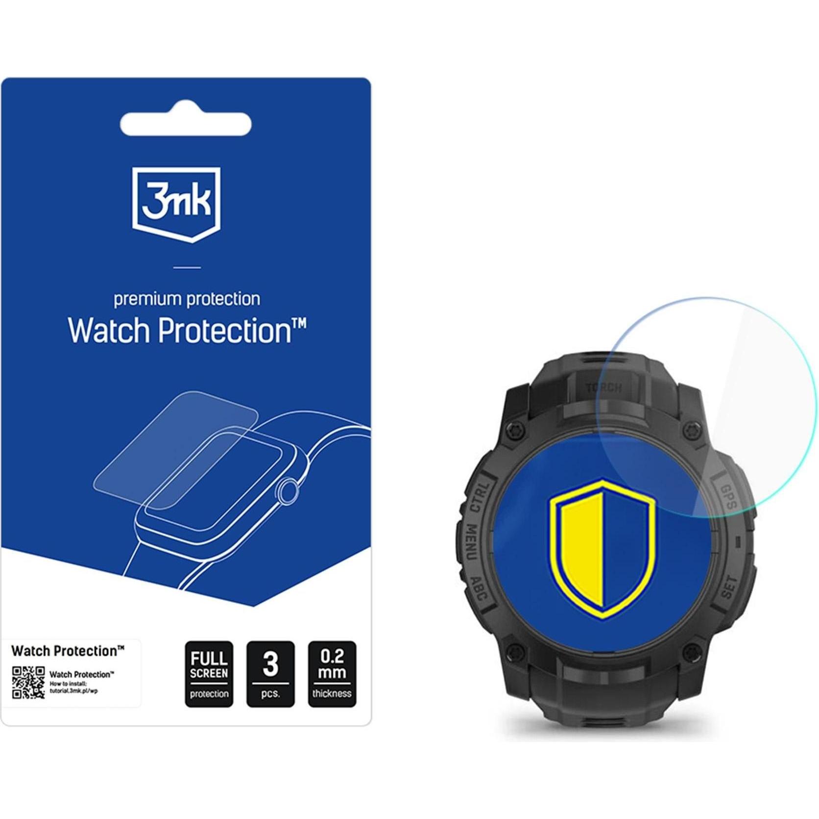 3Mk Trasparente Smartwatch-Displayschutzfolie Watch Flexibleglass Für Garmin Instinct 3 Tactical Edition 50 Mm, Pellicola Protettiva Per Smartwatch,