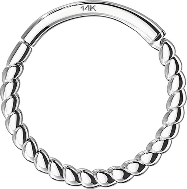 Actual product image Star Piercing Micro segment ring hinged braided 14k white gold (without brass, 14k gold)