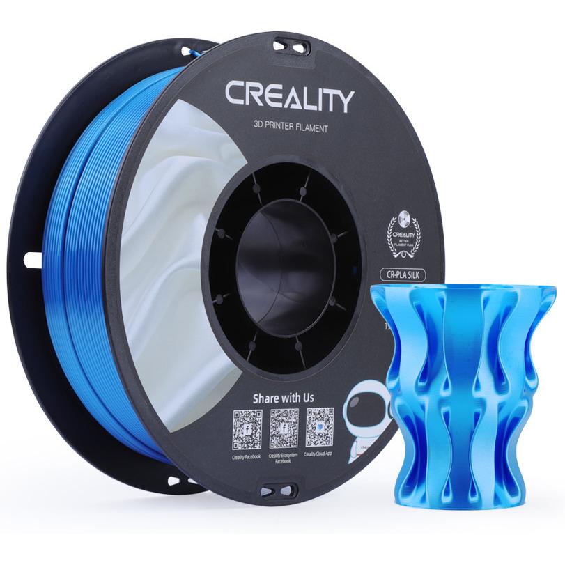 Creality Filament PLA Silk (PLA, 1.75 mm, 1000 g, Blau), 3D Filament, Blau