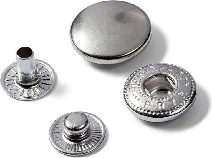 Actual product image Prym Push button anorak, to refill, silver 15 mm, card 10 pcs.