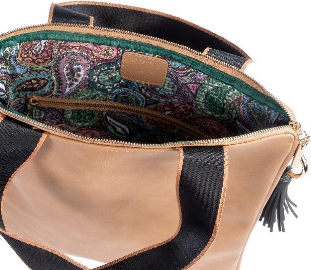 Immagine prodotto Artebene MAJOIE Crossover Bag Nubuk Camel - Borsa di lusso vegana con tracolla regolabile di
