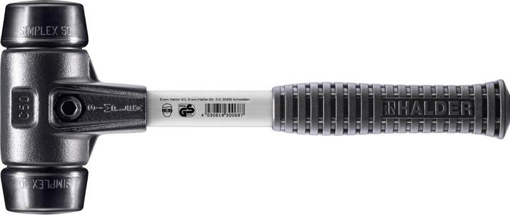 Actual product image Halder SIMPLEX soft-face hammer Length 335 mm Head Ø 50 mm Fibreglass with rubber handle (1250 g)