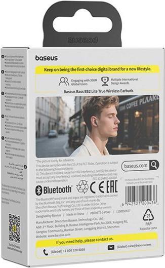 Produktbild Baseus - Wireless Earbuds Bass BS2 Lite (A0010A02) - True Wireless Stereo - Cosmic Black (7 h, Kabellos)