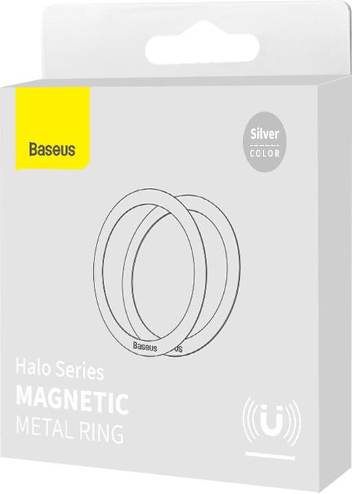 Actual product image Baseus Halo Series Magnetic Metal Ring2pcs/packSilver