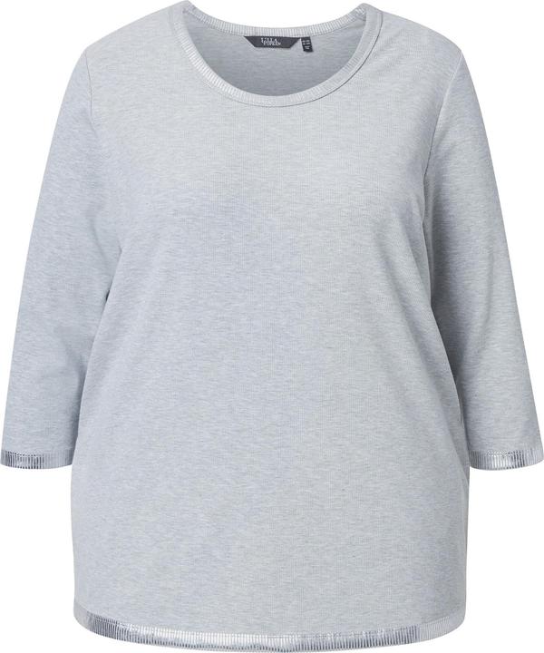 Actual product image Ulla Popken Silver Trim 3/4 Sleeve Tee (58)