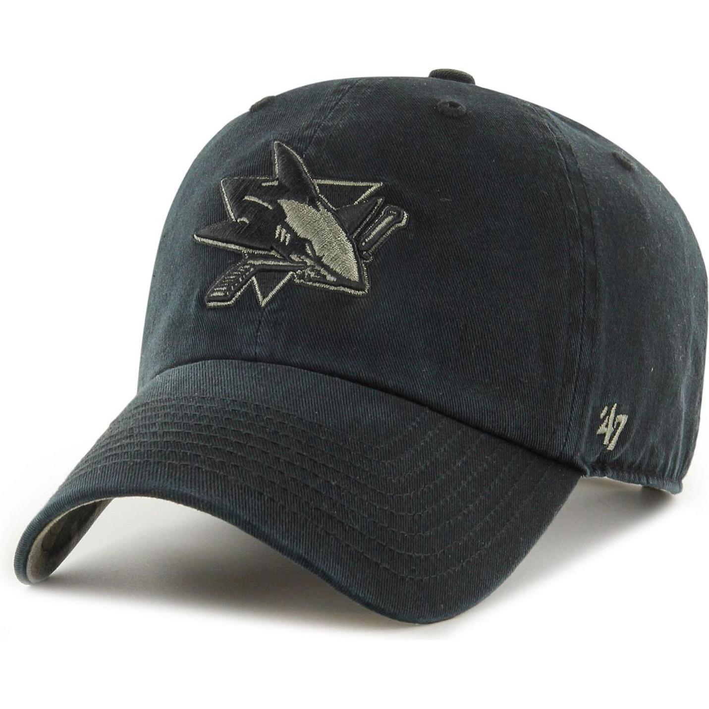 47 Brand, Herren, Cap, Relaxed Fit Cap - Clean Up San Jose Sharks Schwarz, Schwarz