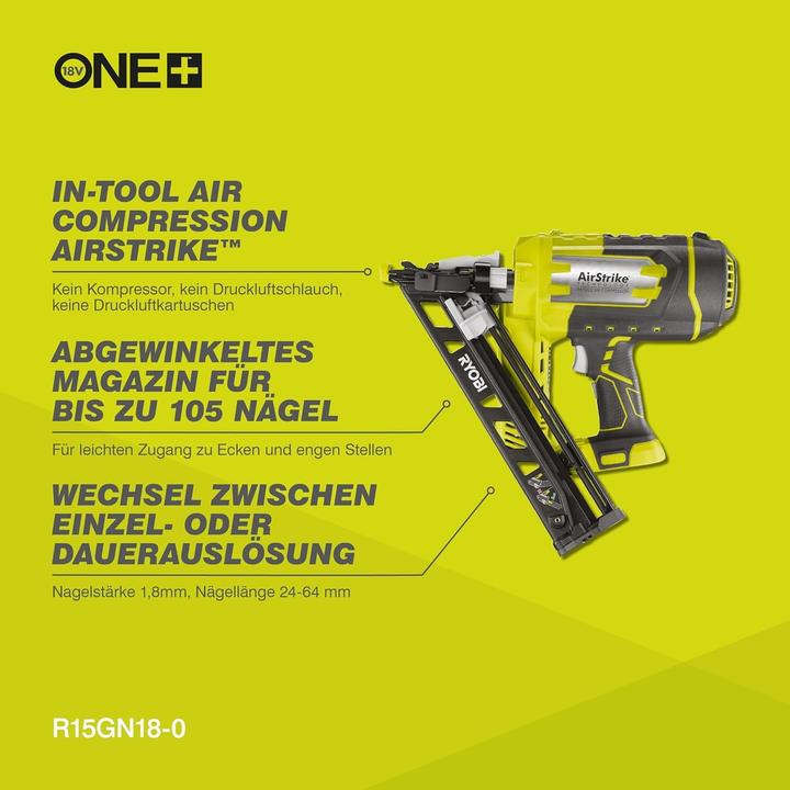 Actual product image Ryobi Battery Nailer Airstrike 15G