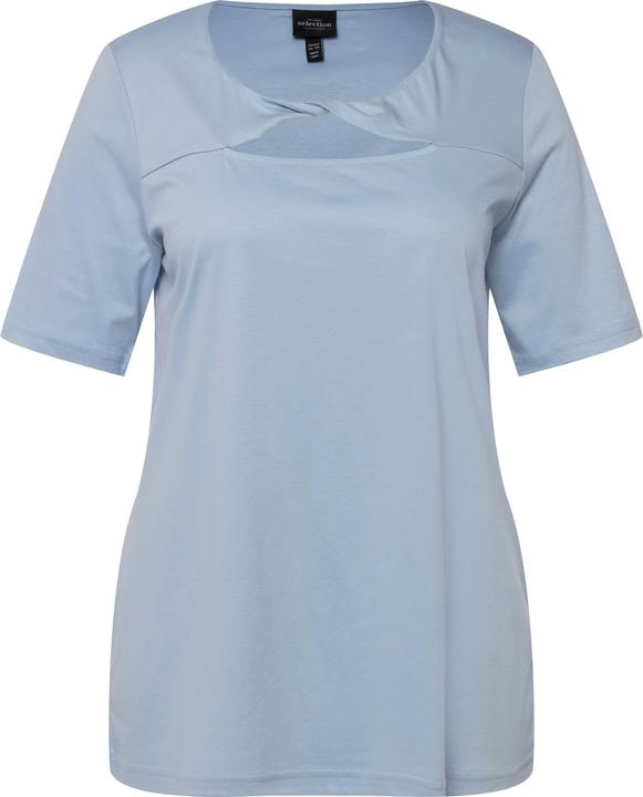 Produktbild Ulla Popken T-Shirt, Drapierung, Cut-Out, V-Ausschnitt, Halbarm (46, 48)