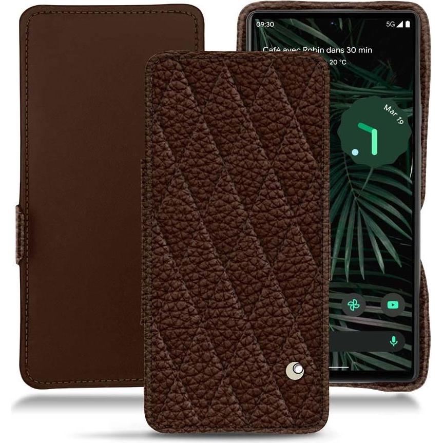 Noreve Lederschutzhülle horizontal (Google Pixel 6 Pro), Smartphone Hülle, Braun