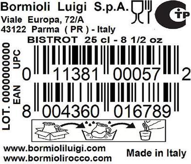 Produktbild Bormioli Rocco Glaskanne Rocco Bormioli Bistrot 0.25 ltr Ø9x11.5 cm Glas,1 Stück (0.25 l)