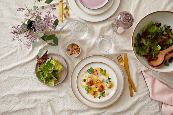 Image du produit Bitz Assiettes petit déjeuner et dessert 6 pièces, gris/rose clair (6x, 17 cm)