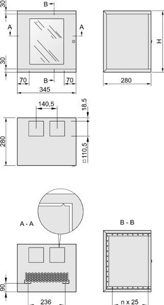 Actual product image Schroff EPCASE 10" enclosure 4 U with glass door, (HxWxD) 262x345x280mm (4 RU, 10 inch rack)