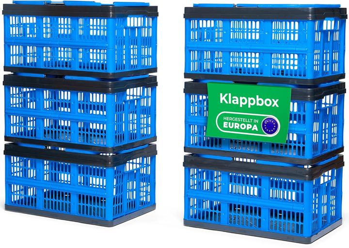 Image du produit Novaliv Klappbox Blau 6er Set - 16L Faltkorb mit Henkeln - Vielseitiger Einkaufskorb - Praktische Au (16 l)
