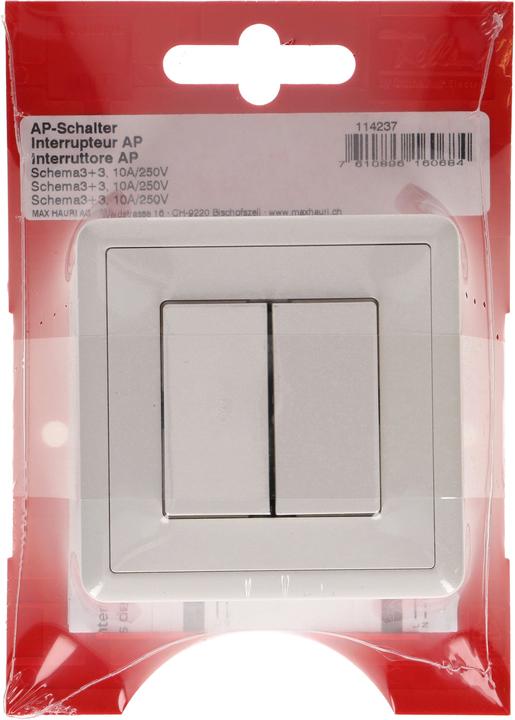 Produktbild Feller EdizioDue Doppel-Druckschalter Schema 3+3