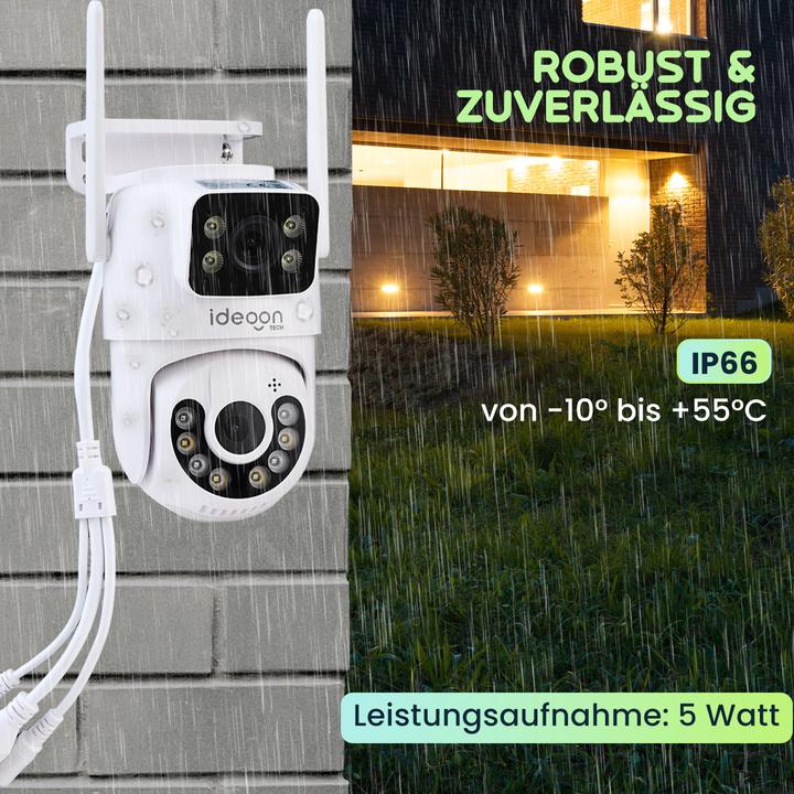 Produktbild Ideoon IP Outdoor Überwachungskamera, Pan-Tilt, 355°, Dual Lens