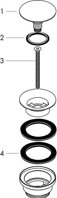 Immagine prodotto hansgrohe Set di scarico Push-Open per miscelatori per lavabo e bidet